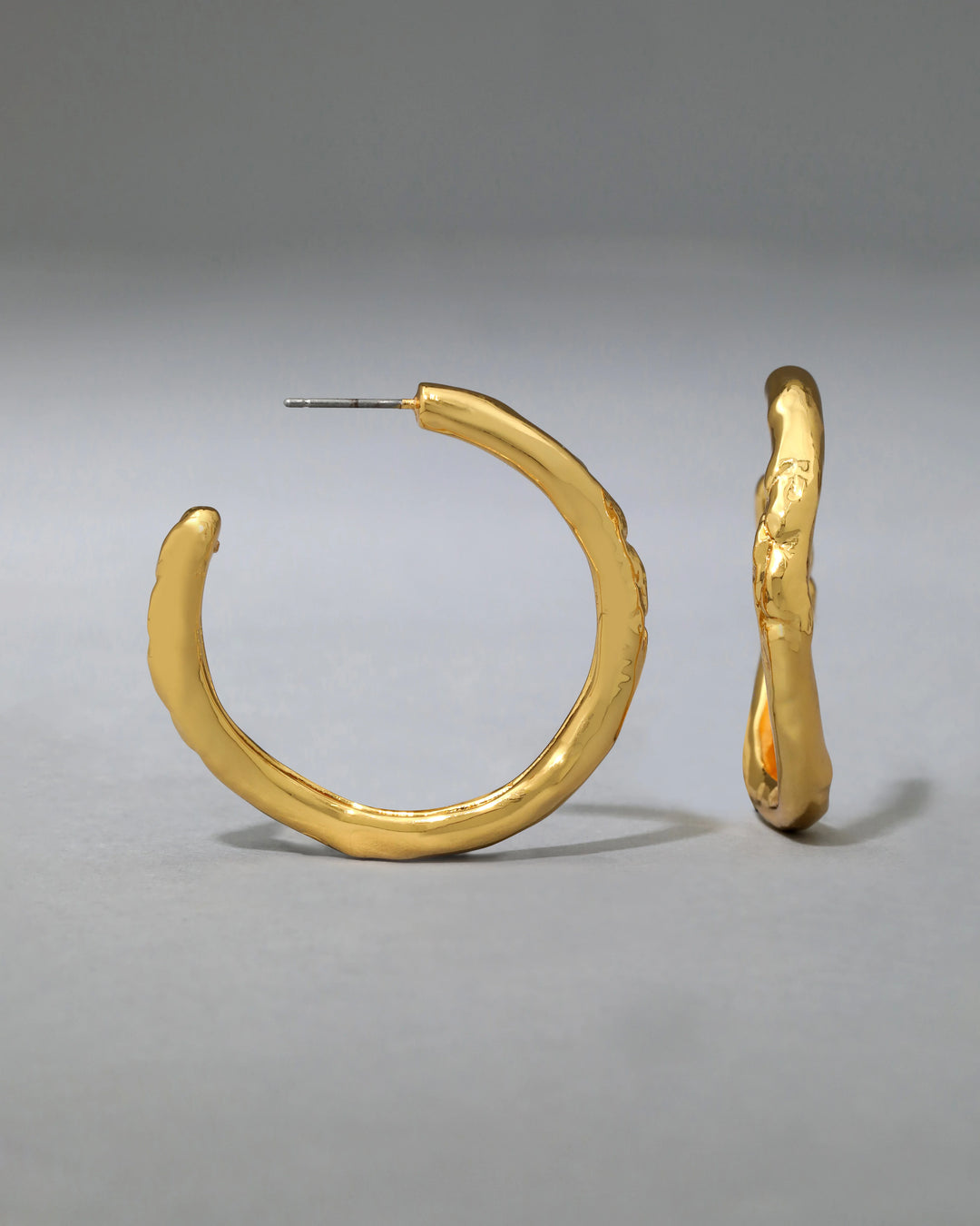 Alexis Bittar Gold Brut Tube Hoop Earrings available at Barbara Katz