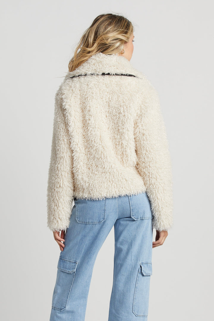 Adroit Atelier Carrie Short Mongolian Faux Fur Coat - Ivory available at Barbara Katz