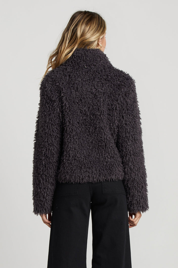 Adroit Atelier Carrie Short Mongolian Faux Fur Coat - Mulberry available at Barbara Katz