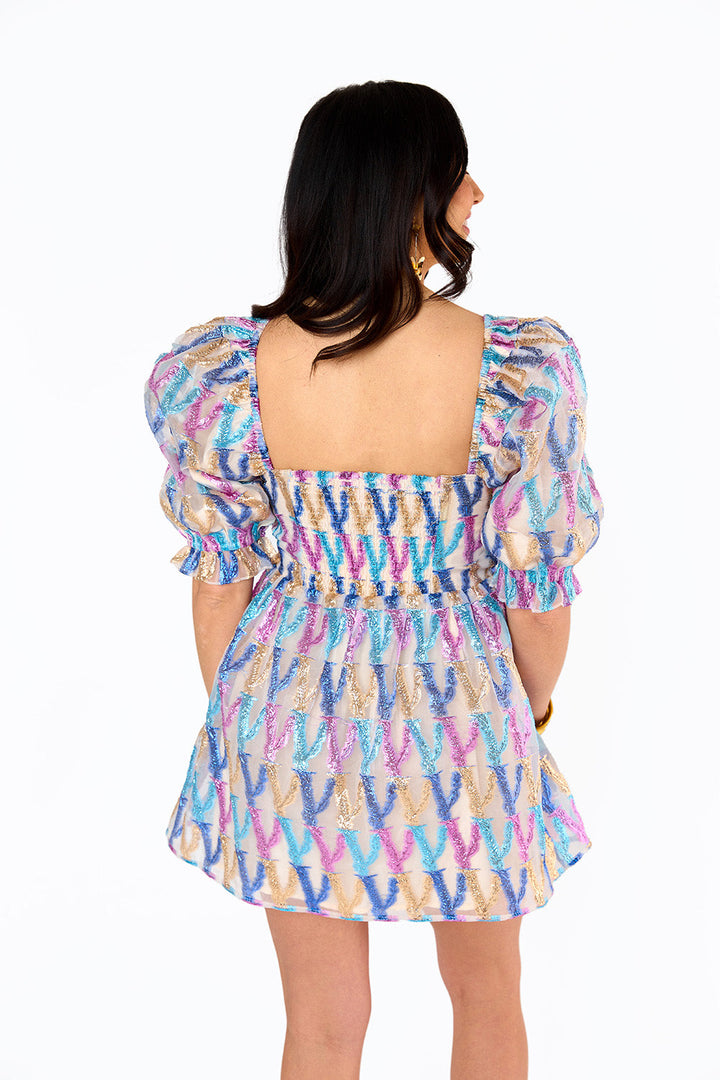 Colby Puff Sleeve Mini Dress - Confetti