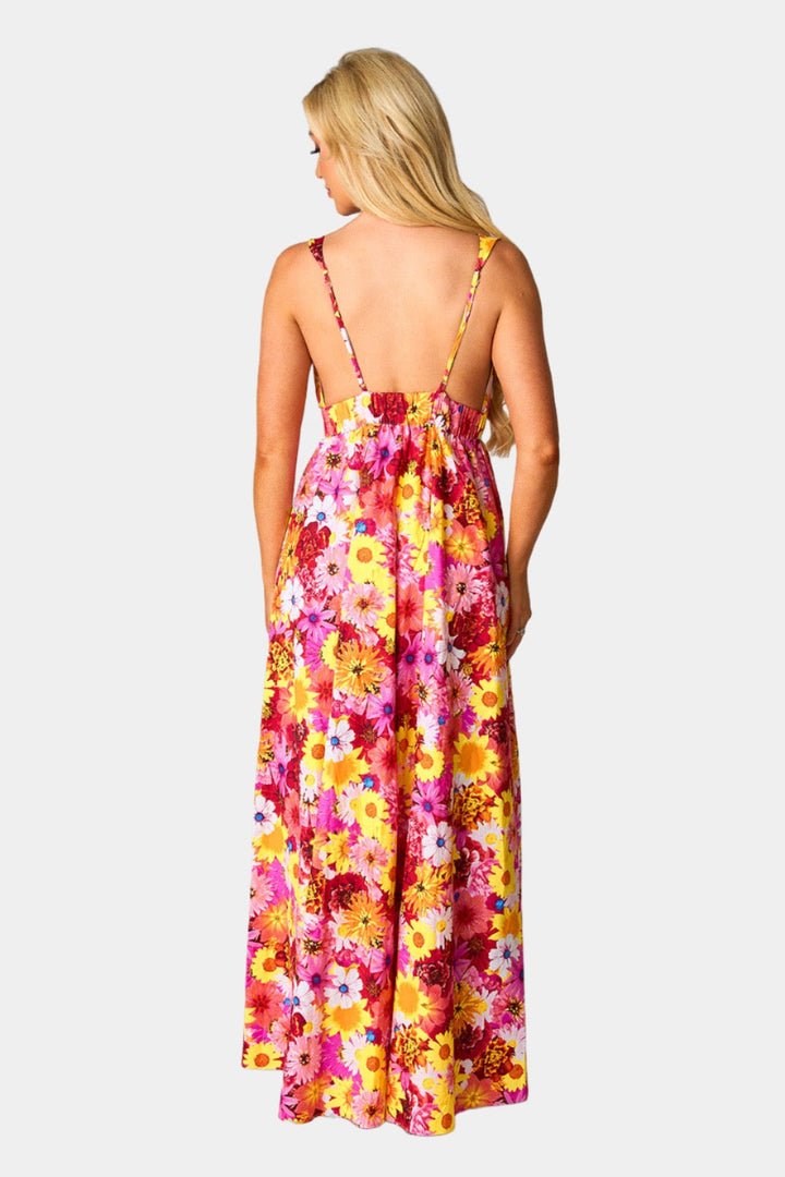 BuddyLove Zena Plunging Neck Maxi Dress - Sunshine