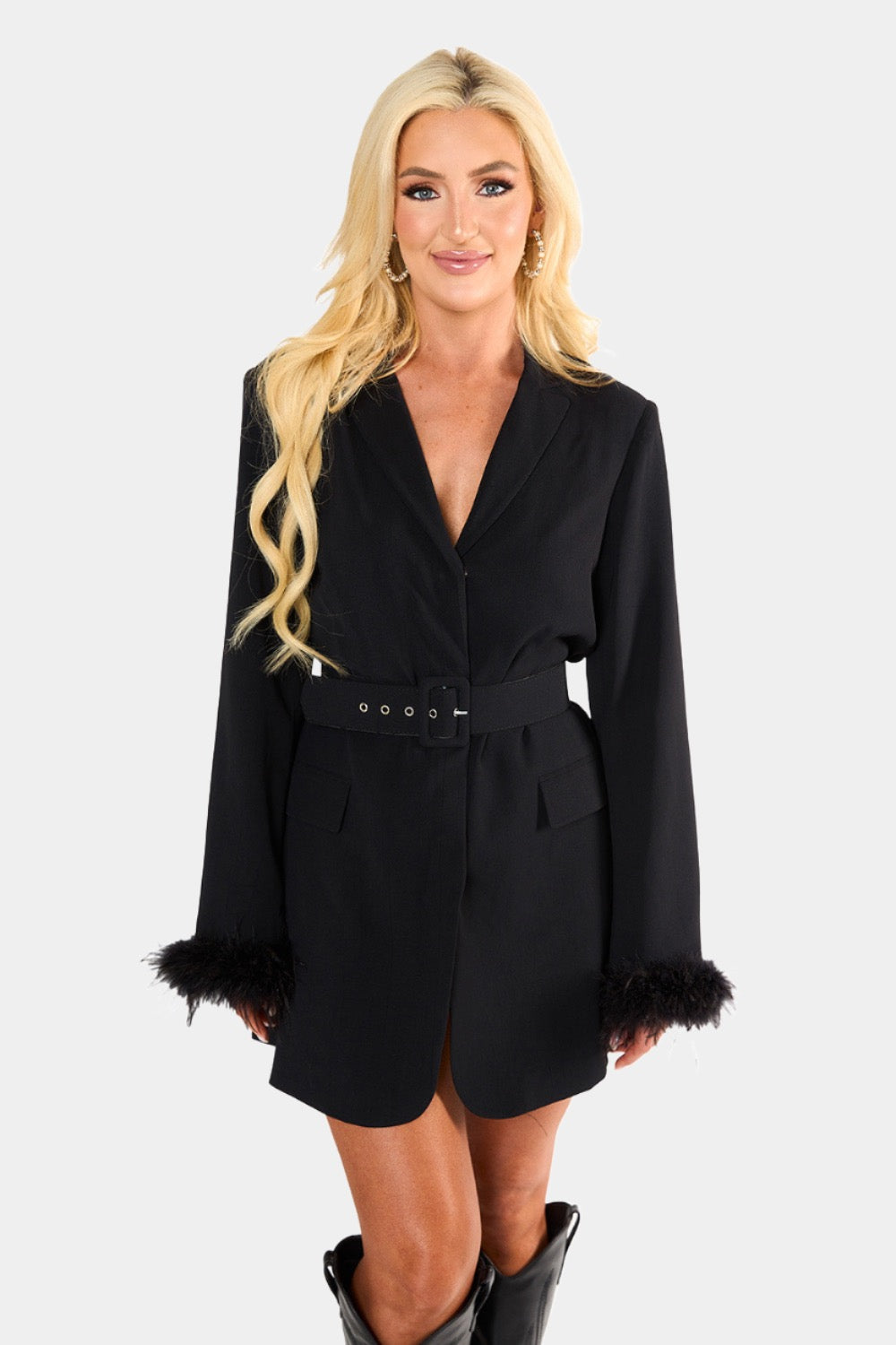 BuddyLove Harriet Blazer Dress in Noir available at Barbara Katz