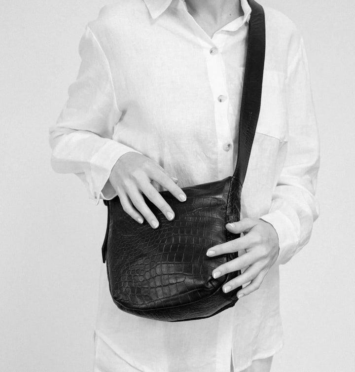 Daniella Lehavi Chicago Small Hobo Bag in Black & White available at Barbara Katz