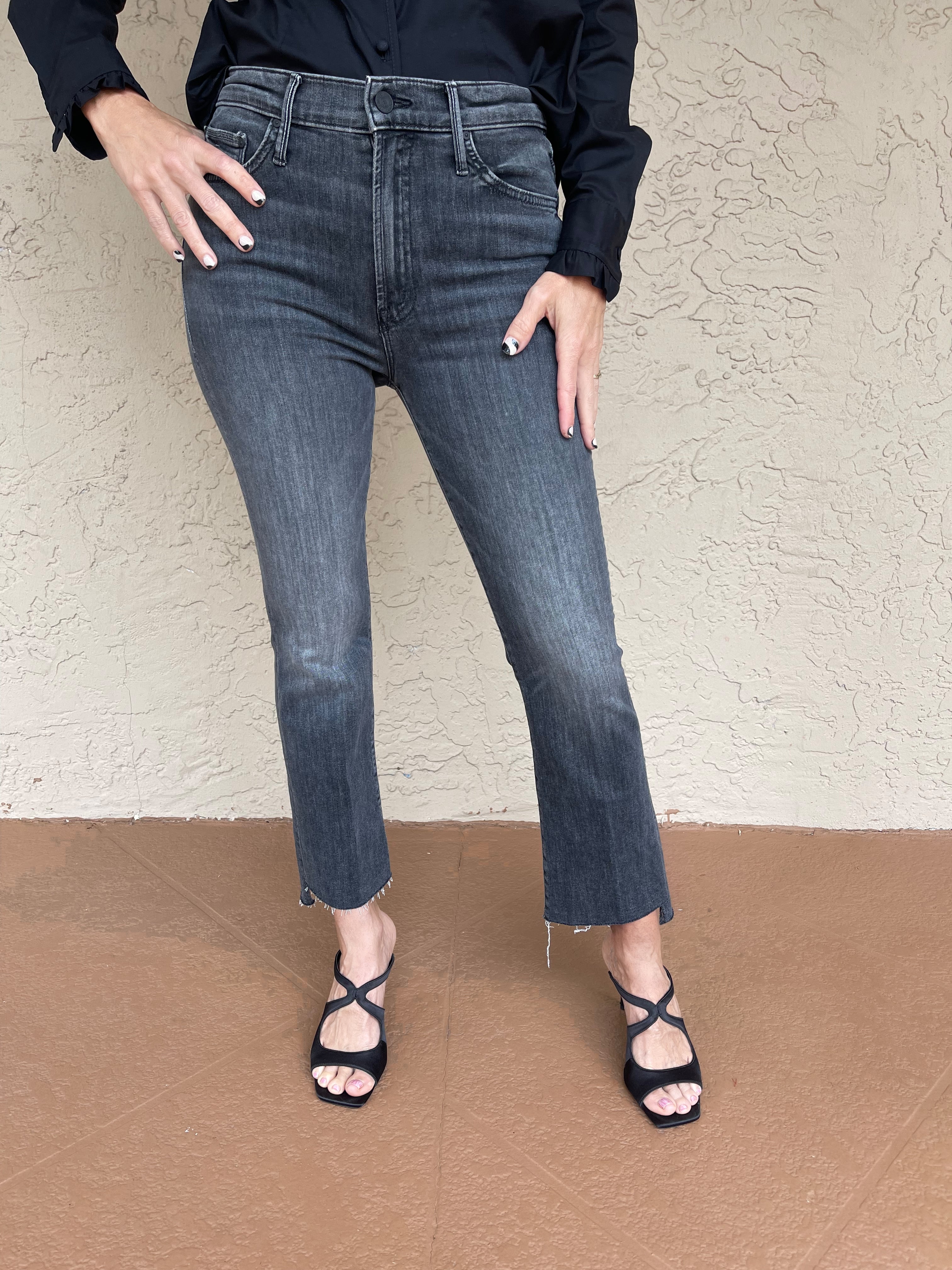 Mother The Insider Crop Step Fray in Barely There- Bliss Boutiques