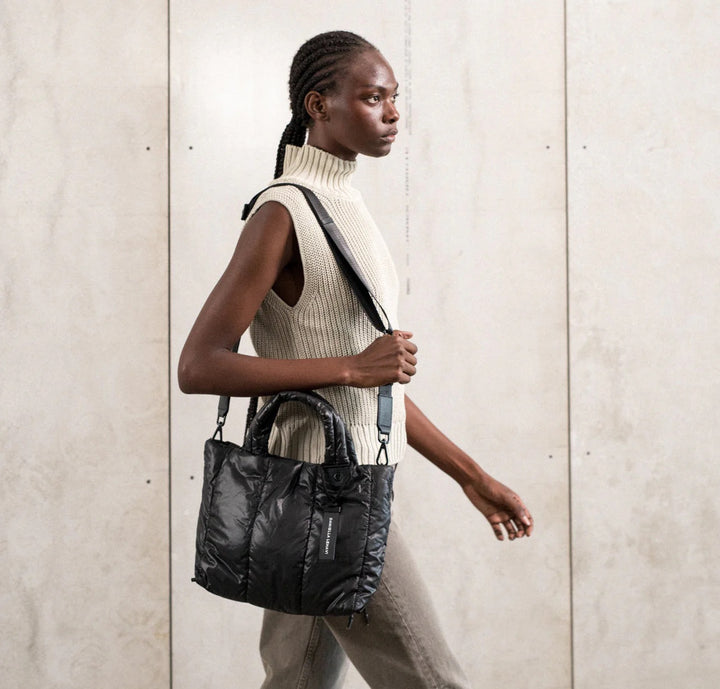 Daniella Lehavi Quilt Medium Tote Bag in Black available at Barbara Katz