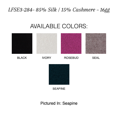 Kinross Cashmere Easy Mock Sweater colors available at Barbara Katz