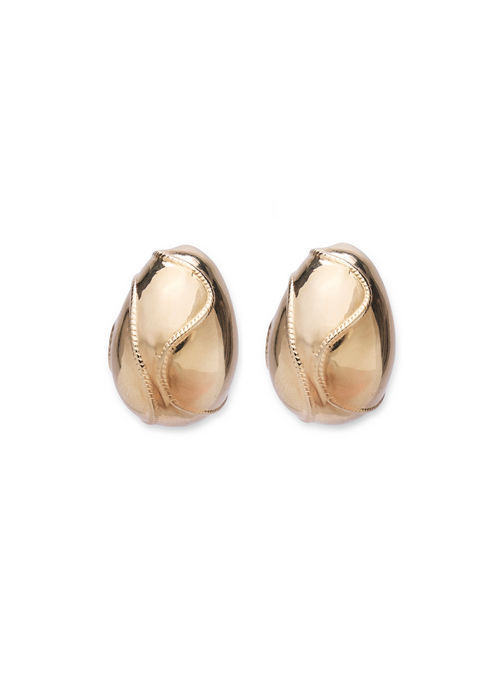 Lizzie Fortunato Mini Arp Earrings in Gold Rope