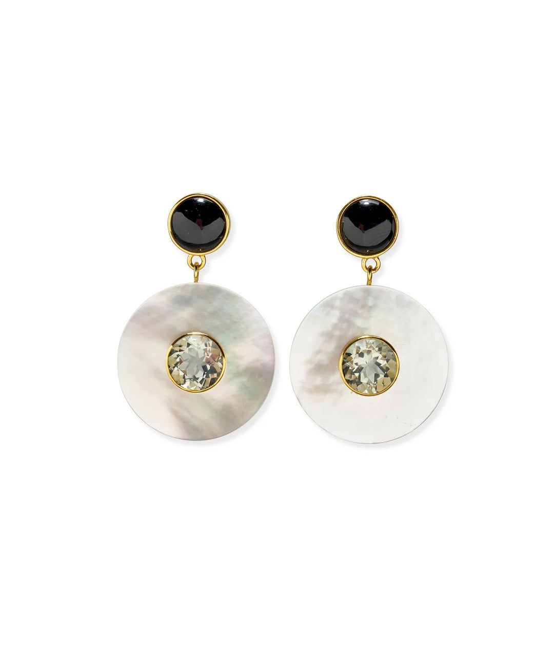 Lizzie Fortunato Taj Disc Earrings in Mother-of-Pearl available at Barbara Katz