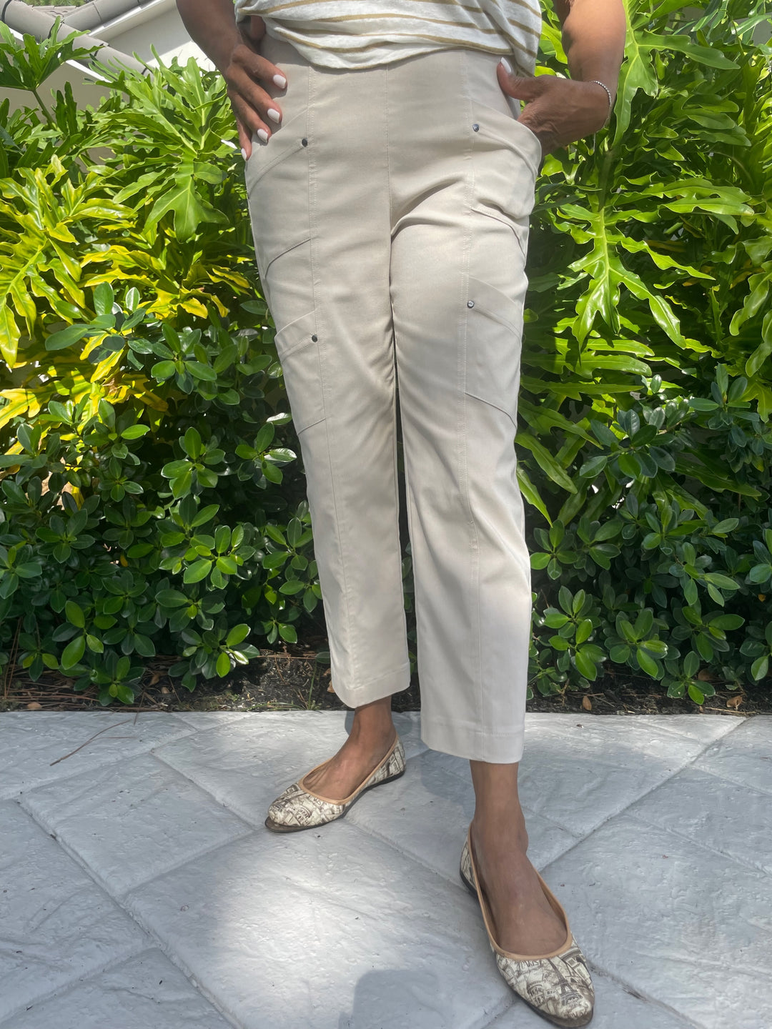 Elliott Lauren Cropped Cargo Pants in Chino available at Barbara Katz