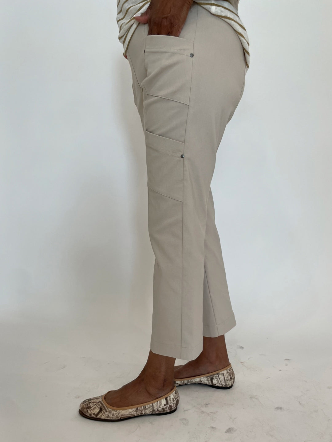 Elliott Lauren Crop Cargo Pants in Chino available at Barbara Katz