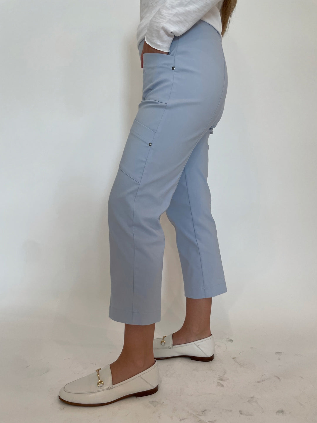 Elliott Lauren Crop Cargo Pants in Frost available at Barbara Katz