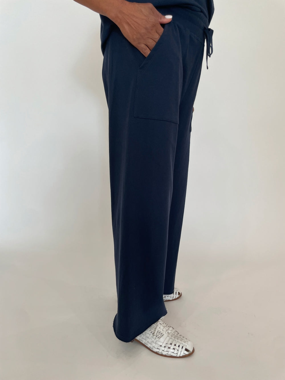 Elliott Lauren French Terry Relaxed Pants in Navy available at Barbara Katz