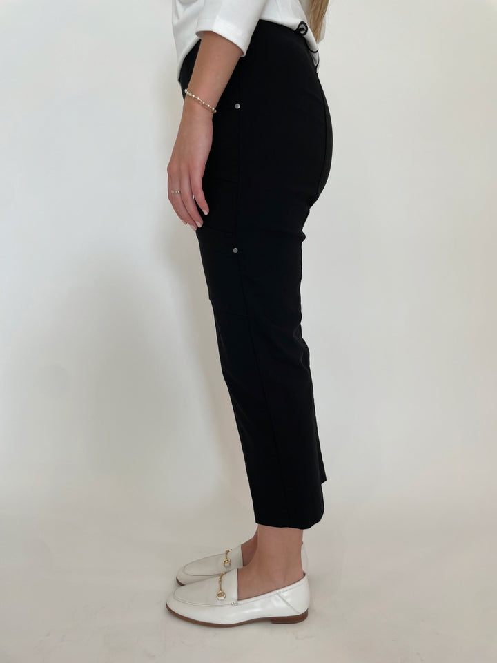 Elliott Lauren Cropped Cargo Pants in Black available at Barbara Katz