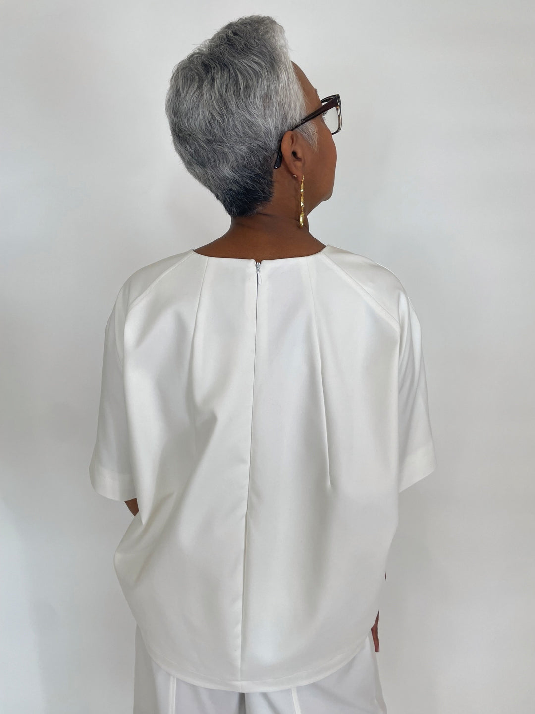 Simkhai Aude Short Sleeve Top in White available at Barbara Katz