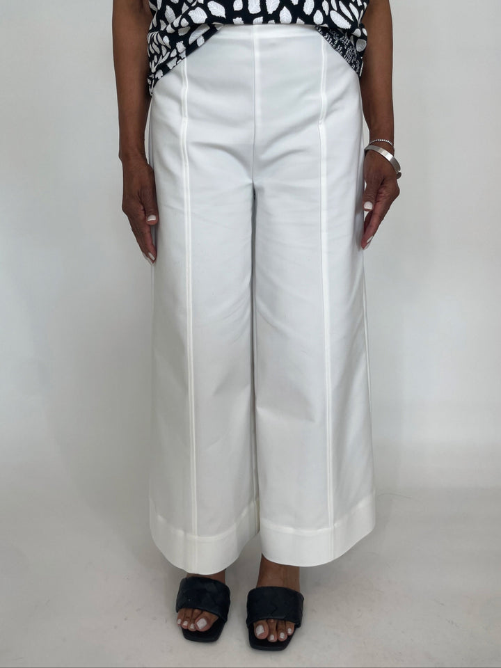 Simkhai Kallin Cropped Wide Leg Pants in White available at Barbara Katz