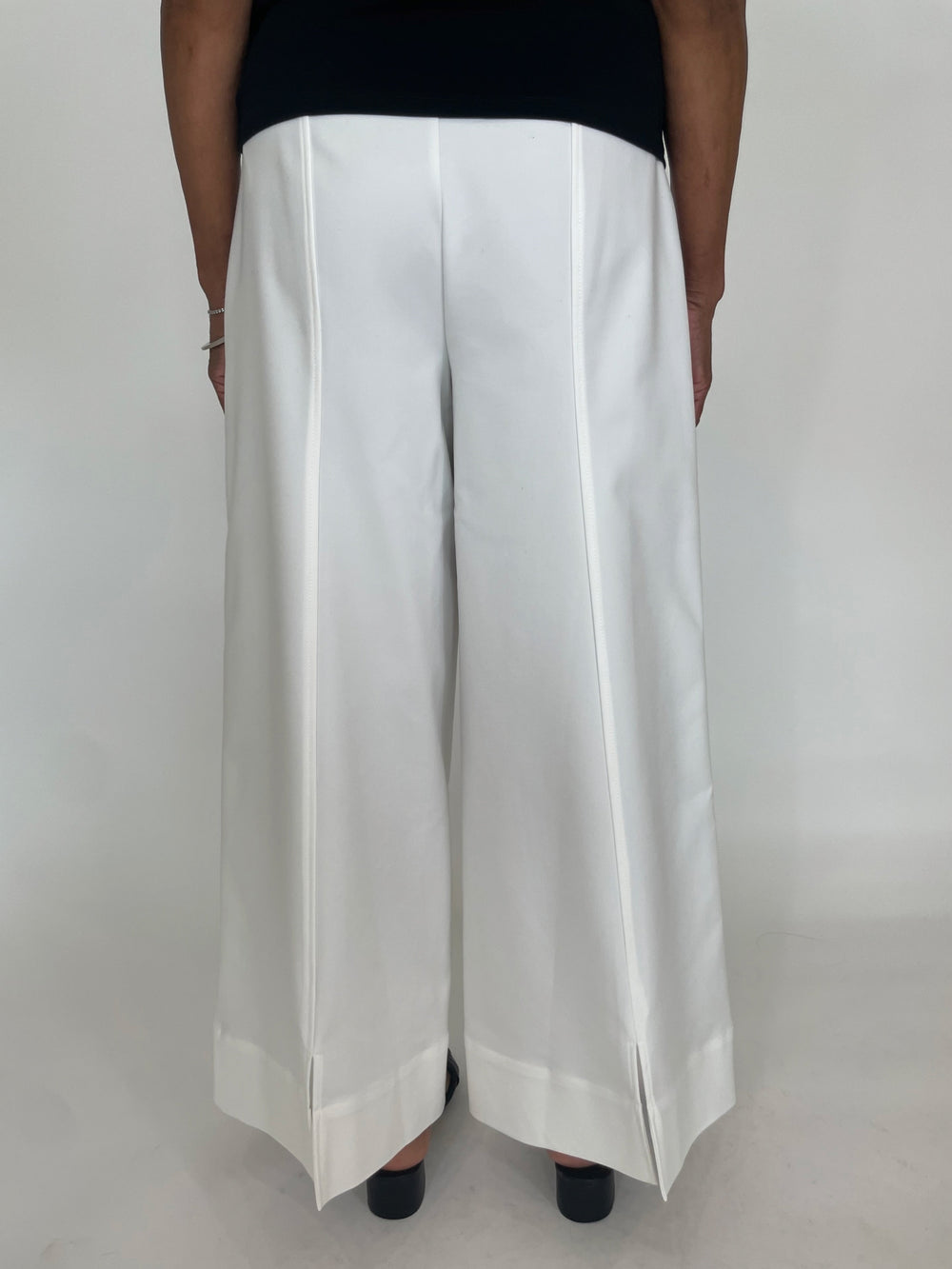 Simkhai Kallin Cropped Wide Leg Pants in White available at Barbara Katz