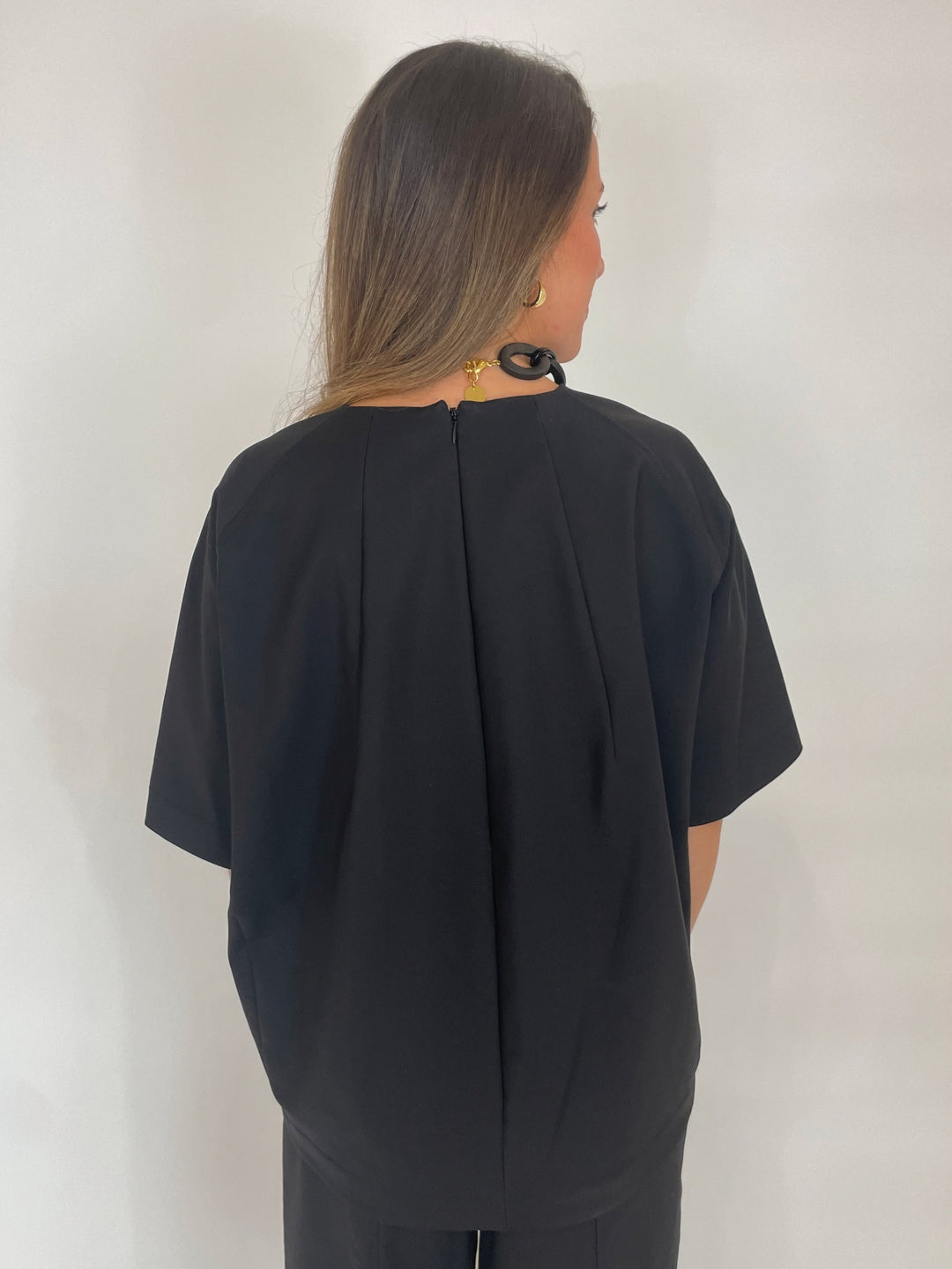 Simkhai Aude Short Sleeve Top in Black available at Barbara Katz