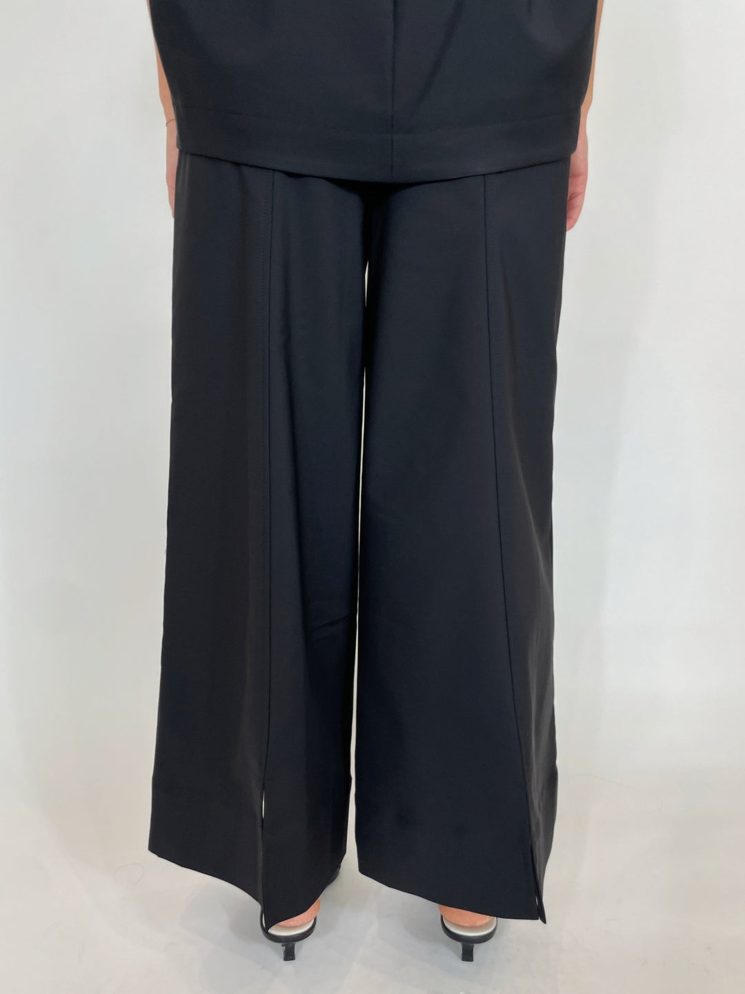 Simkhai Kallin Cropped Wide Leg Pants in Black available at Barbara Katz