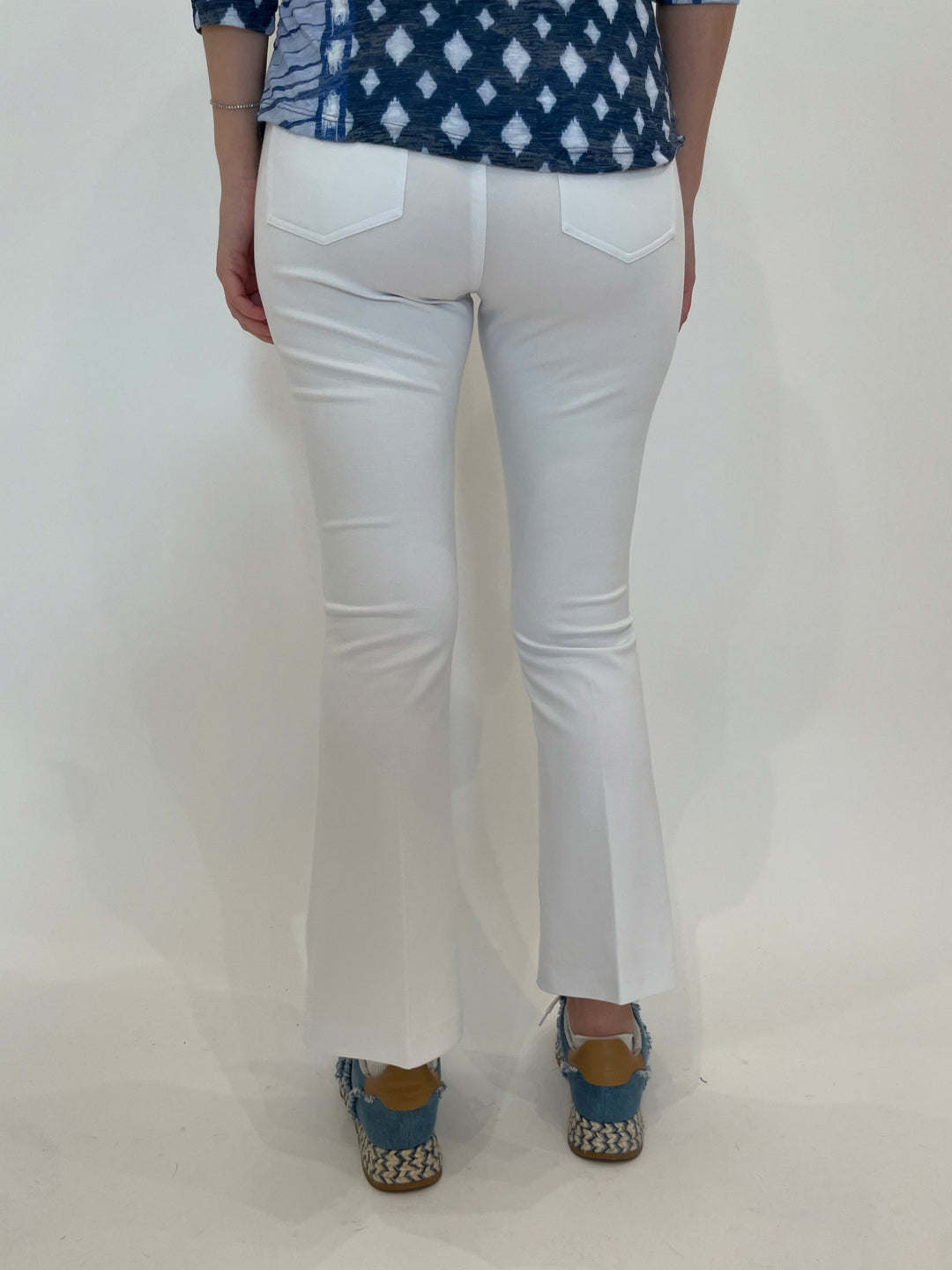 Peace of Cloth Ella Paramount Knit Pull-On Pants in White available at Barbara Katz