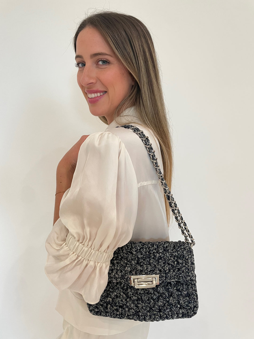 Lorenza Gandaglia Small Bagatelle in Denim available at Barbara Katz