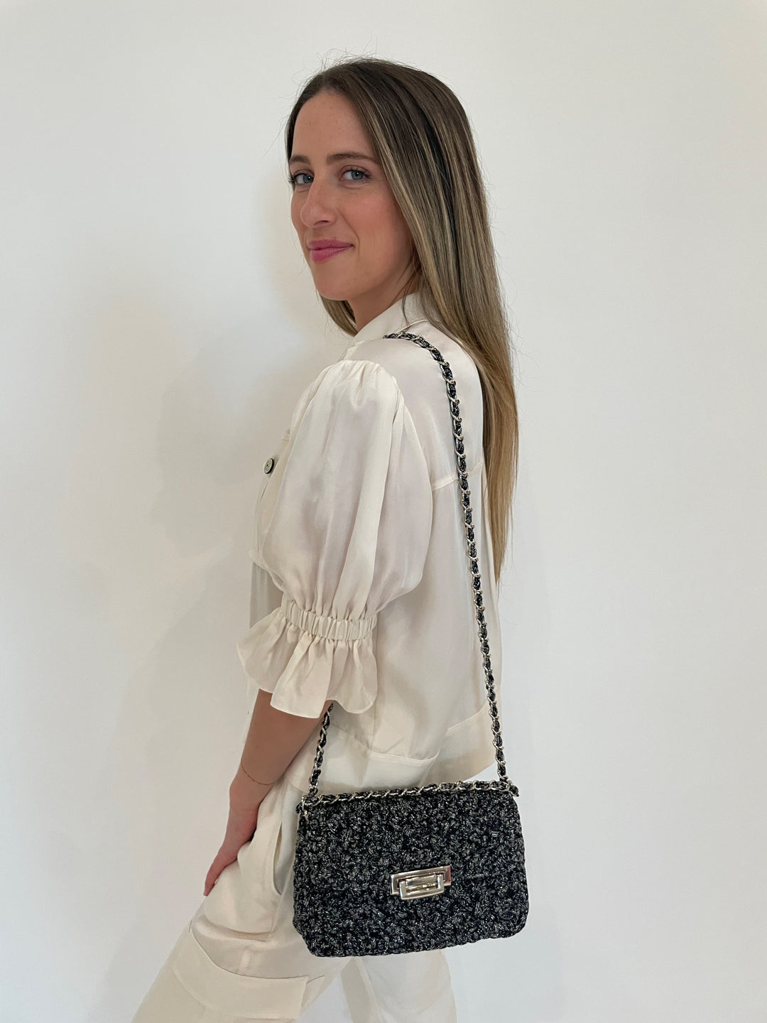 Lorenza Gandaglia Small Bagatelle in Denim available at Barbara Katz