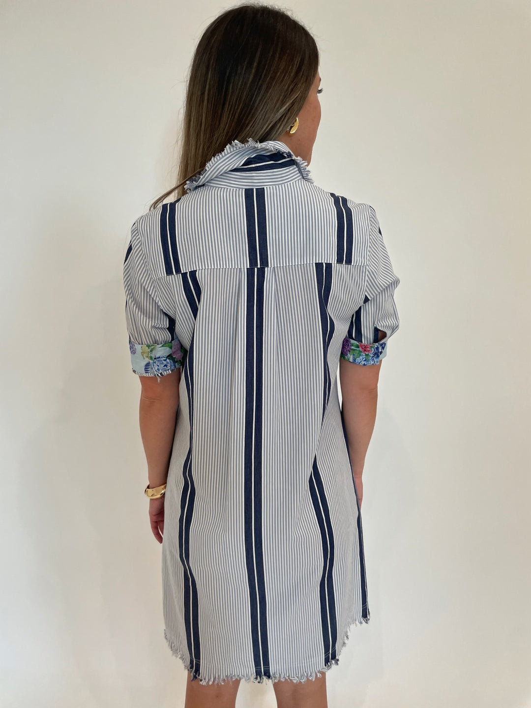 Dizzy-Lizzie Chatham Dress in Yarndyed Stripes available at Barbara Katz