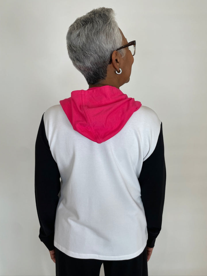 Pure Amici Leni Hoodie in Cerise available at Barbara Katz