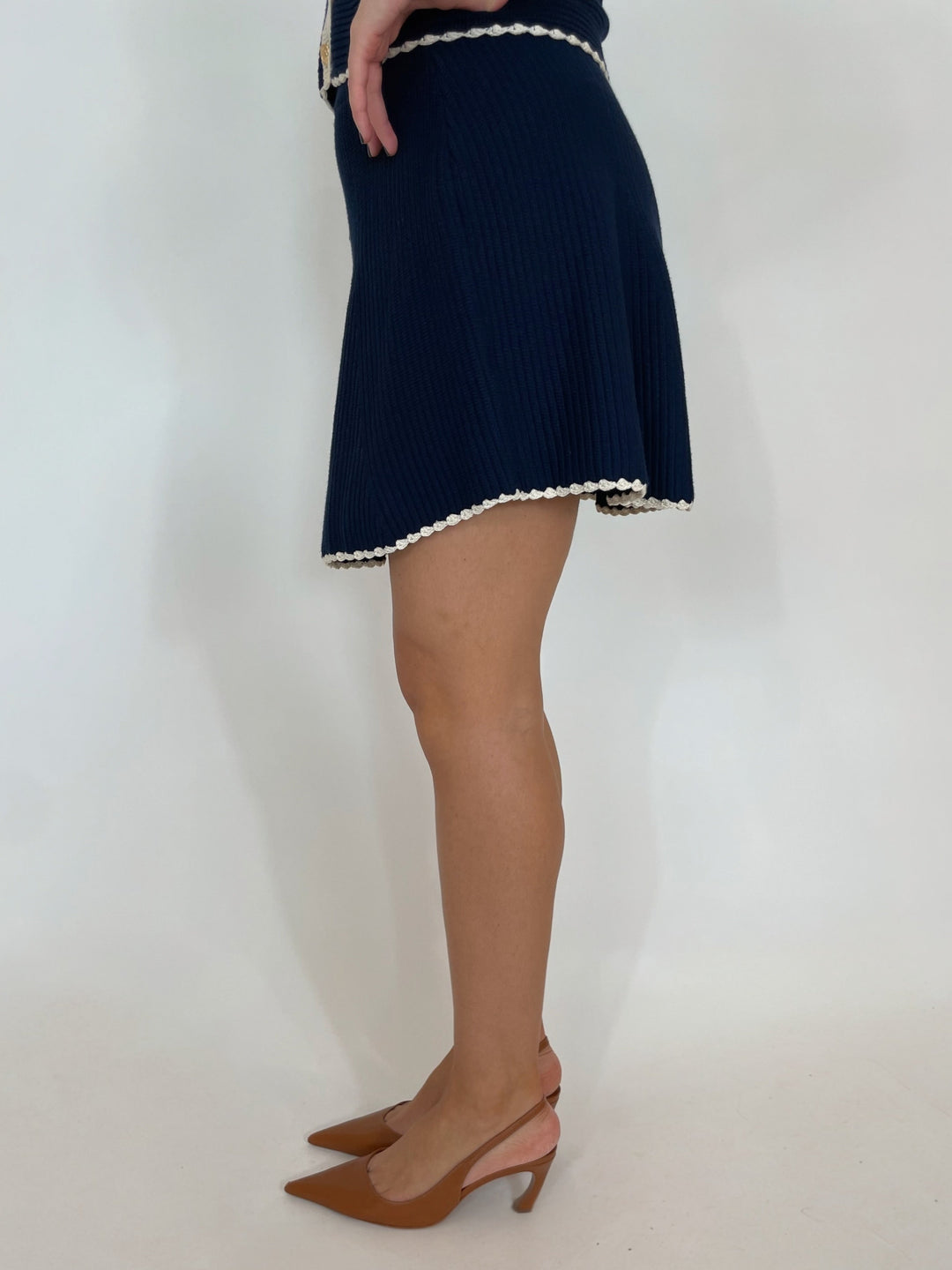 BK Makenna Flared Skirt in Indigo available at Barbara Katz