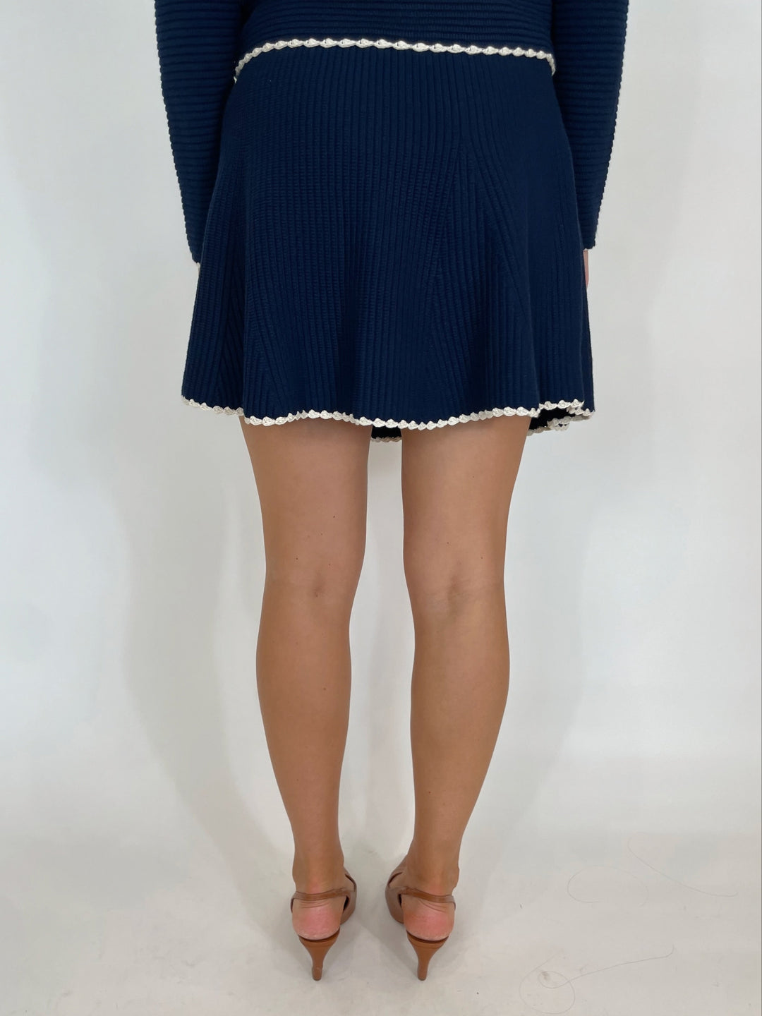 BK Makenna Flared Mini Skirt in Indigo available at Barbara Katz