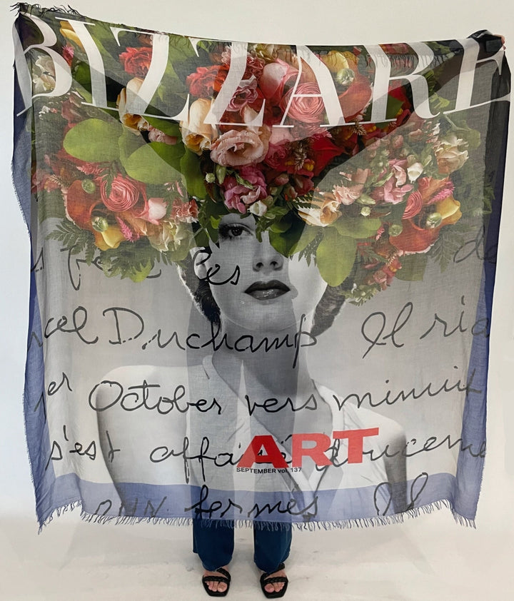 Suzi Roher Cristina Scarf Resort 2024 in Bizzare Art print available at Barbara Katz