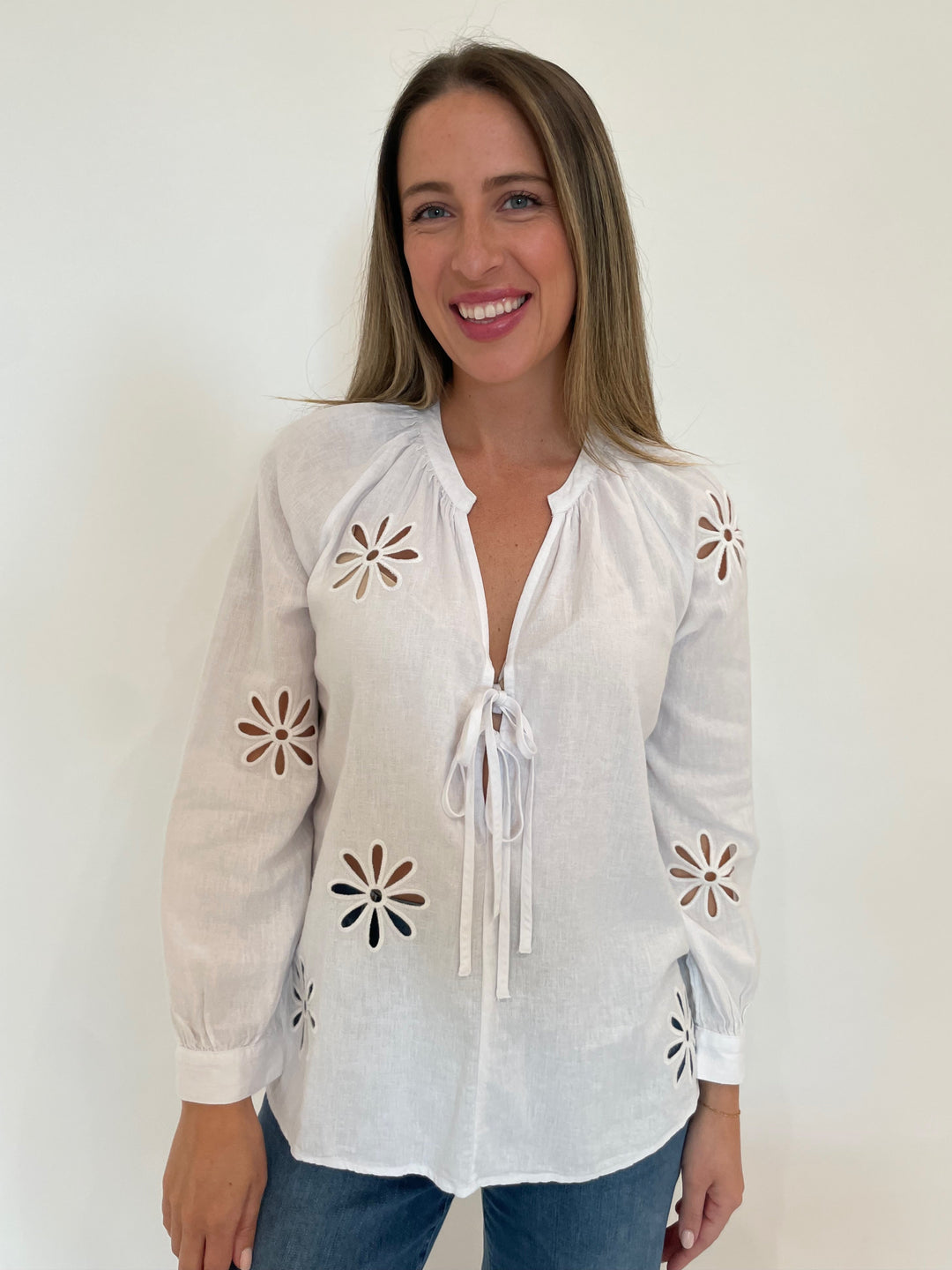 Rails Brielle Blouse in White Eyelet available at Barbara Katz