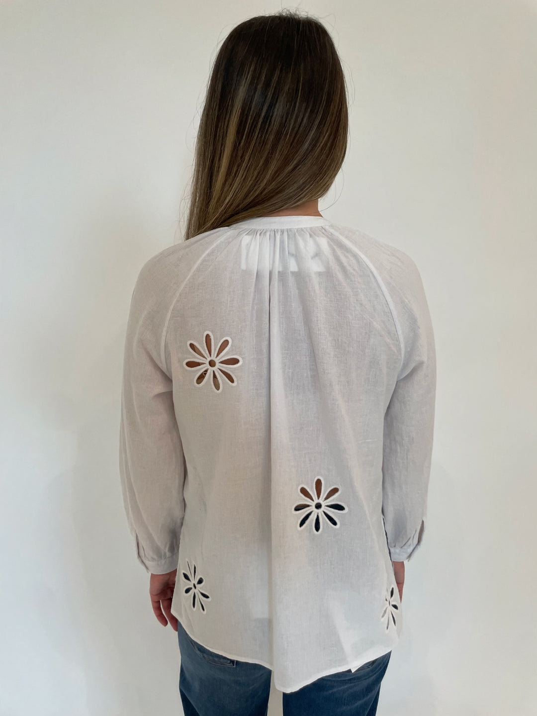 Rails Brielle Blouse in White Eyelet available at Barbara Katz