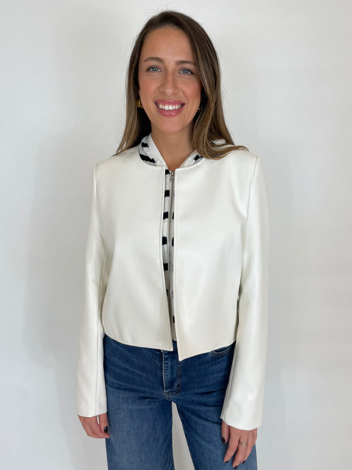 J Society Alexia Jacket in White available at Barbara Katz