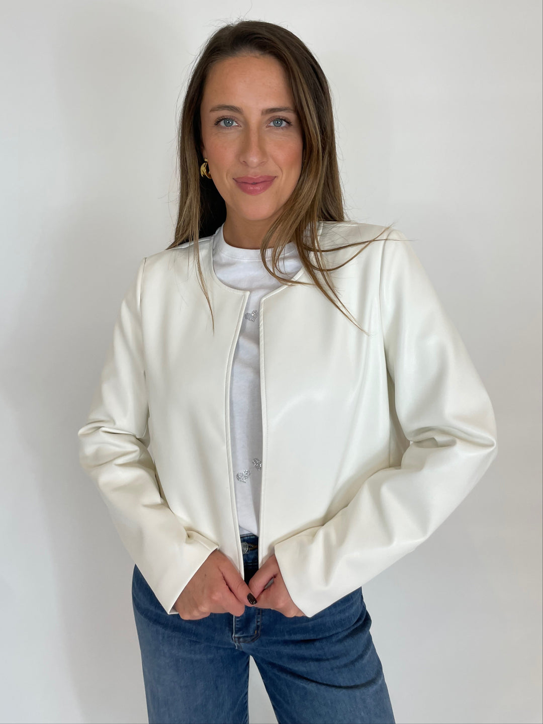 J Society Alexia Jacket in White available at Barbara Katz