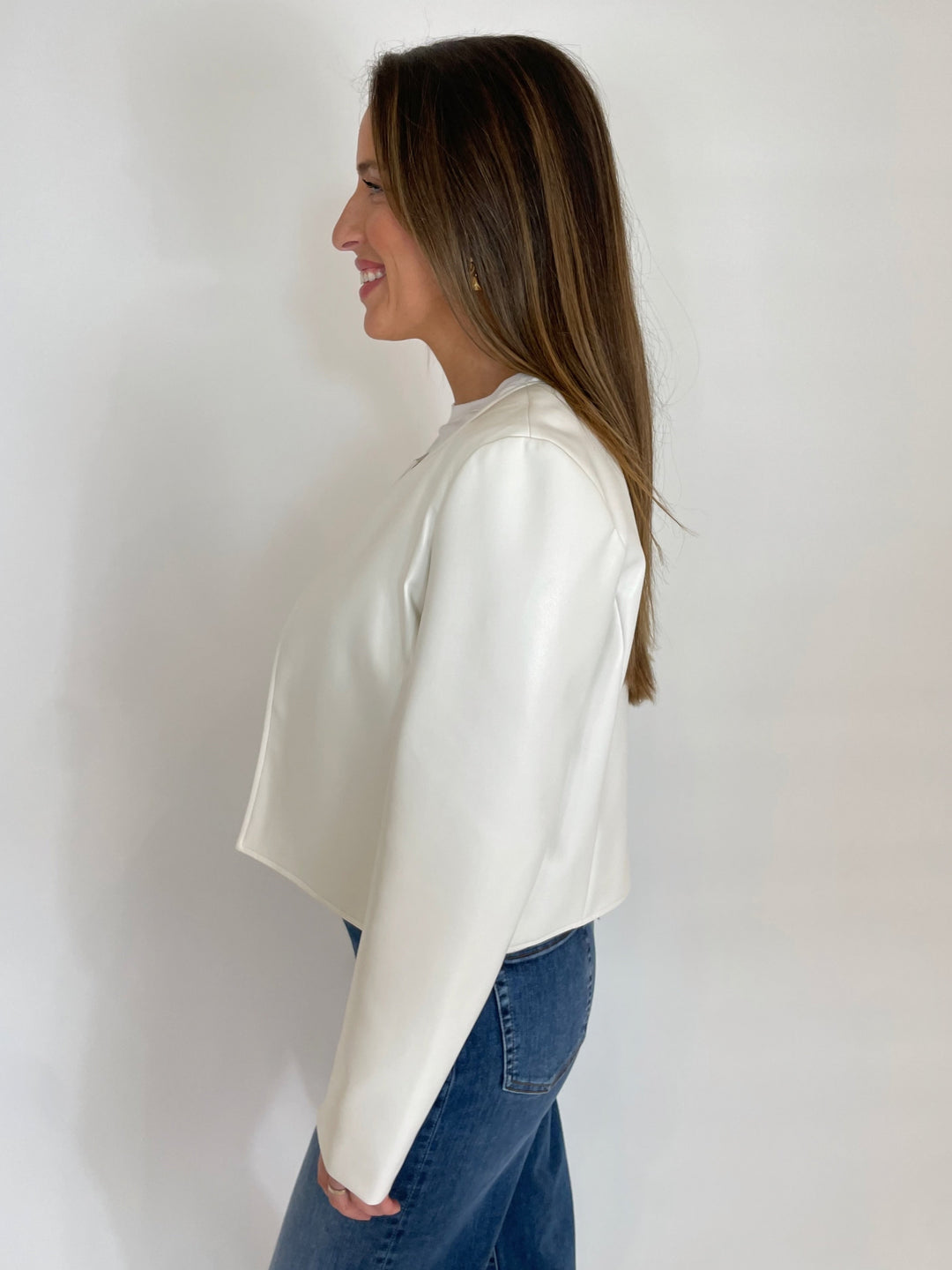 J Society Alexia Long Sleeve Jacket in White available at Barbara Katz