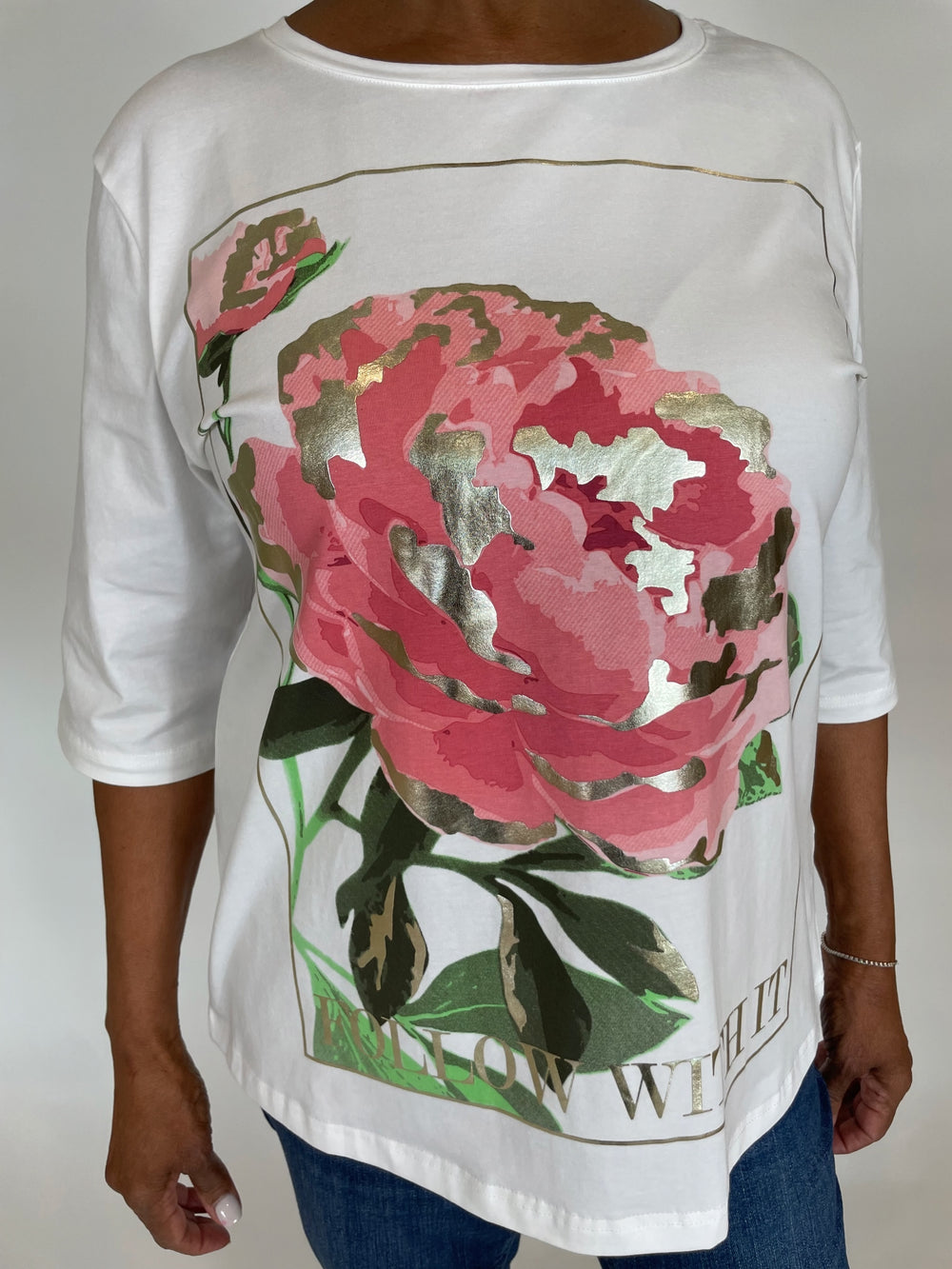 Leo & Ugo Rose Tee in White/Pastel available at Barbara Katz