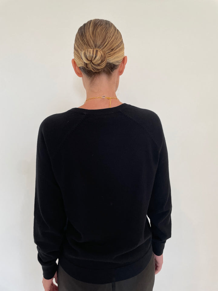 J Society Jette Satin Pocket Sweatshirt in Black available at Barbara Katz