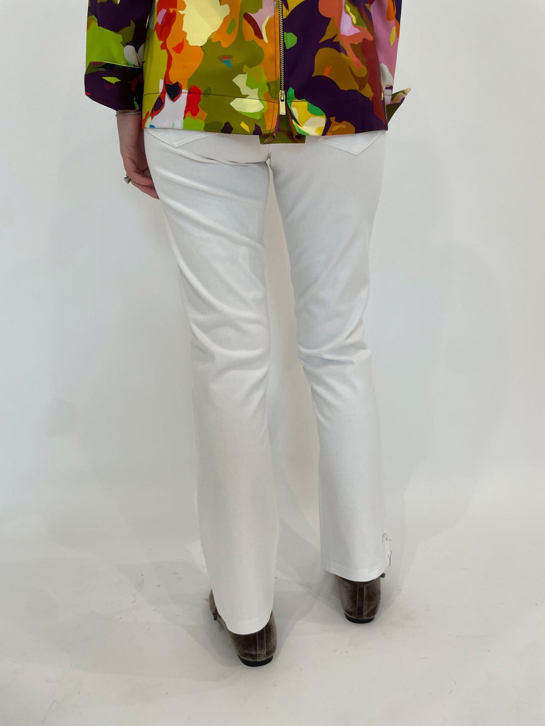 Lysse Spencer Straight Leg Denim Jeans in White available at Barbara Katz