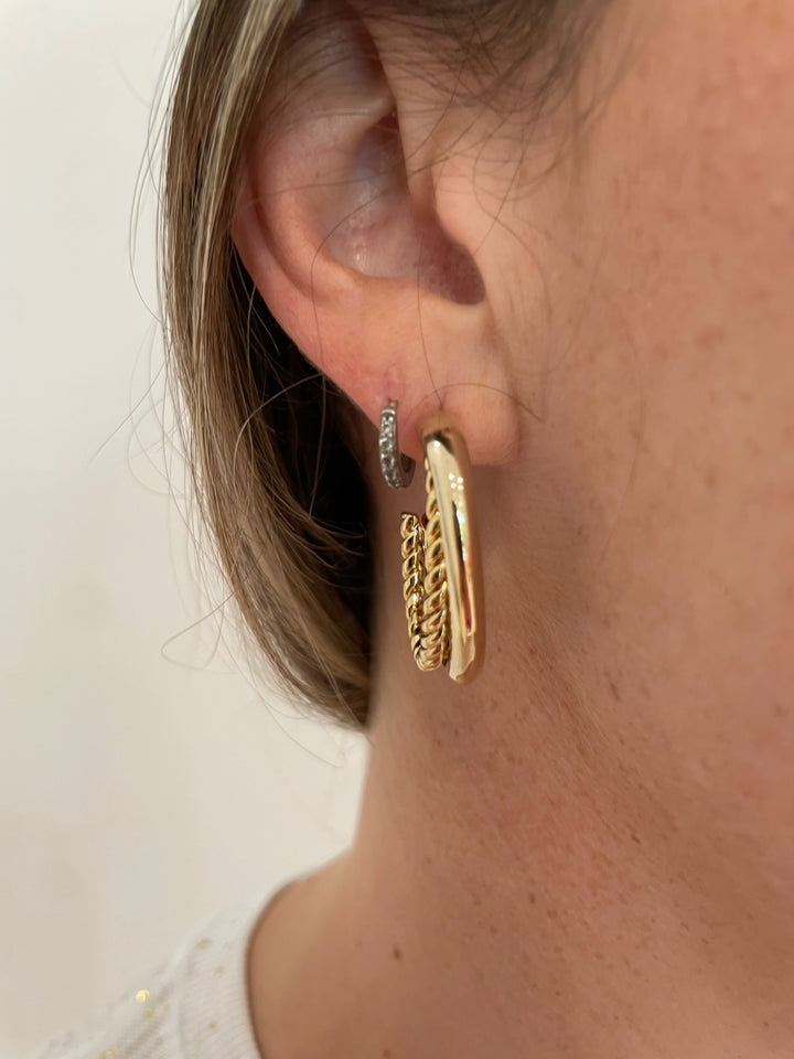 BK Jewelry Stella Layered & Twisted Rope Open Hoop Earrings in Gold available at Barbara Katz