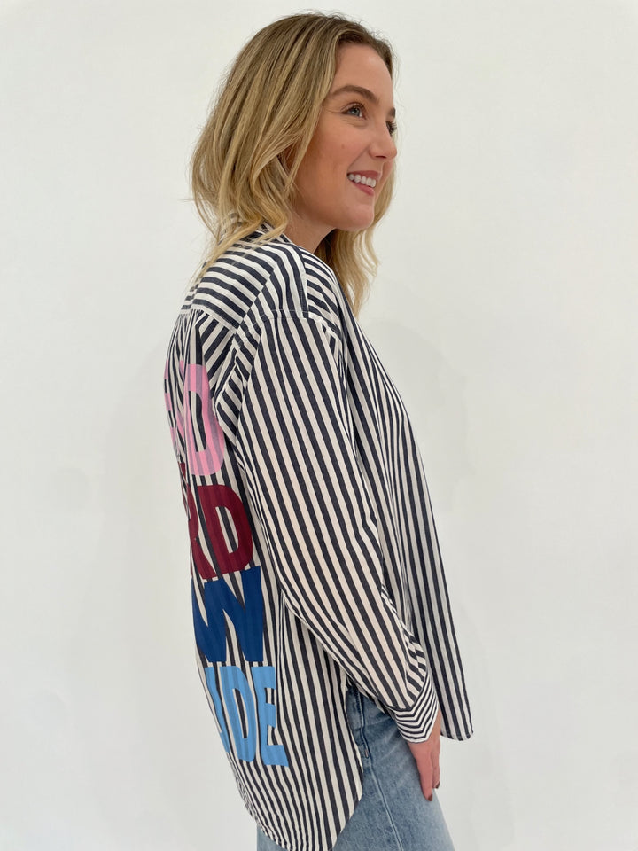 Kerri Rosenthal Maddie House Rules Long Sleeve Shirt in Multi available at Barbara Katz