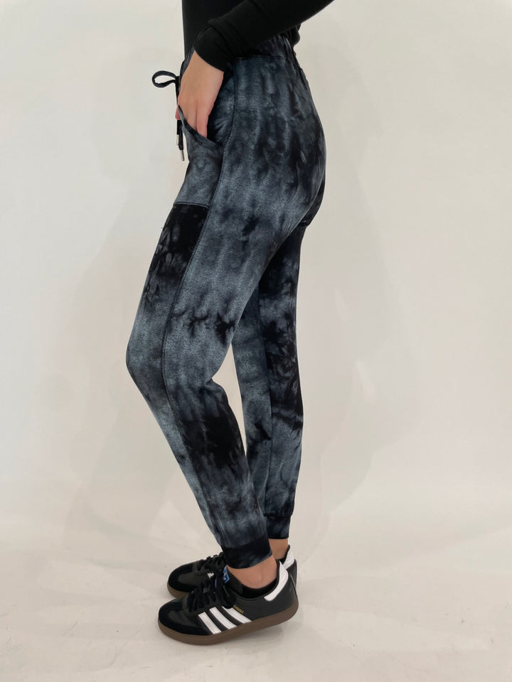 BK Omaha Marble Wash Joggers in Storm available at Barbara Katz