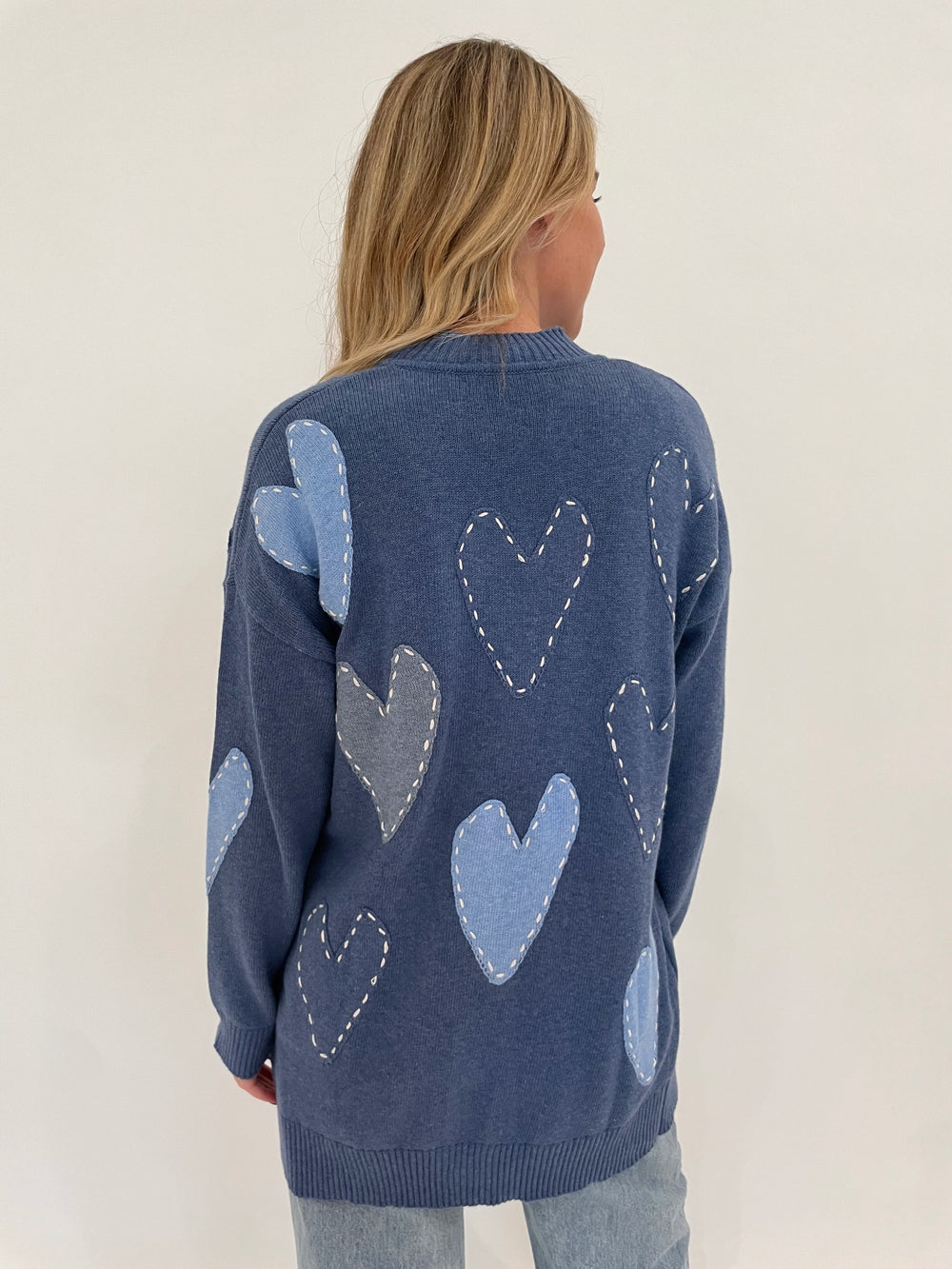 Kerri Rosenthal Poppy Zero Waste Cardigan in Blue Multi available at Barbara Katz