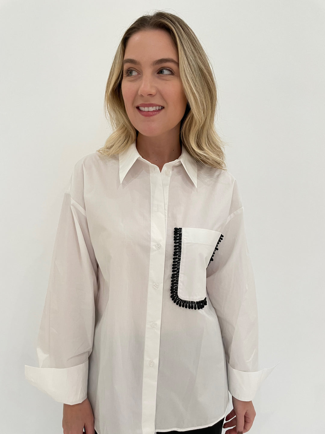 Essentiel Antwerp Get Embellished Shirt - White available at Barbara Katz