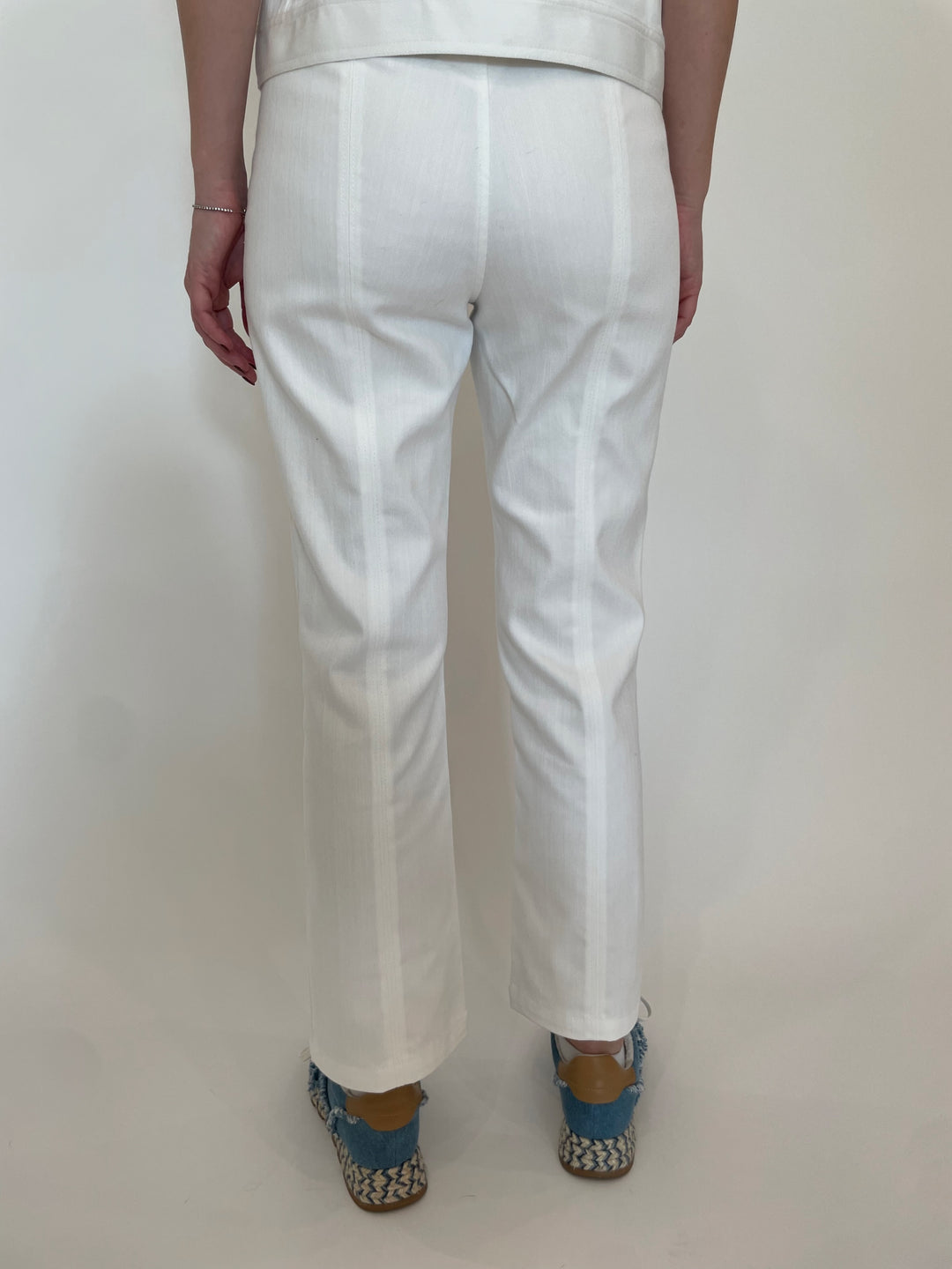 Cinq a Sept Dorothea Denim Pants in White available at Barbara Katz