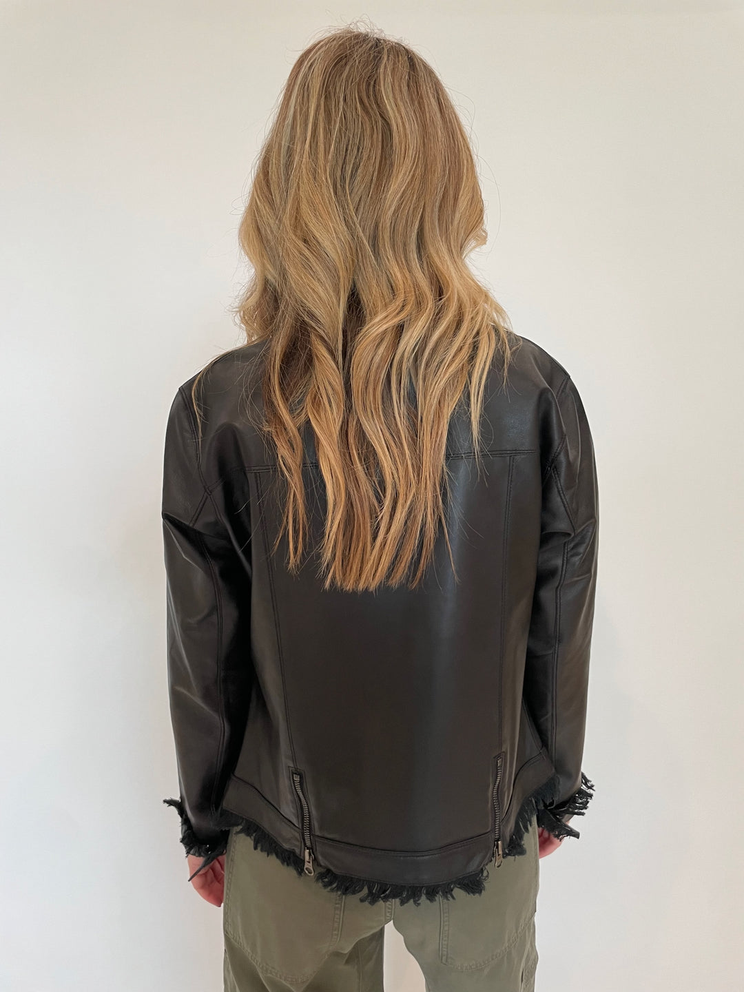 Jakett Alexa Patina Leather Jacket in Black available at Barbara Katz