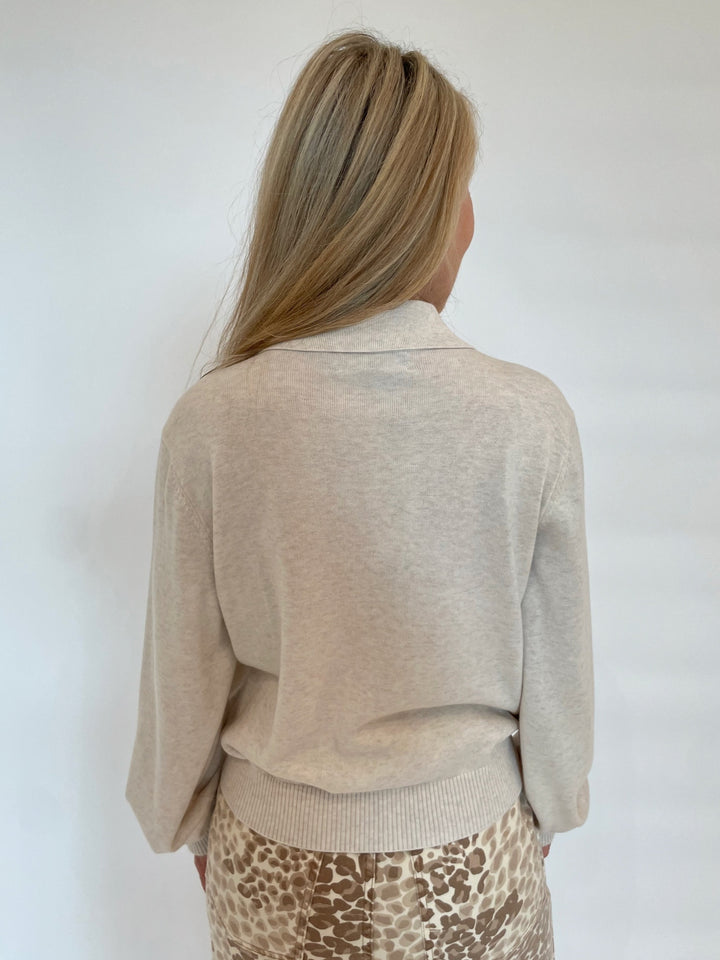 Repeat Cashmere Cotton Viscose Cardigan in Ivory available at Barbara Katz