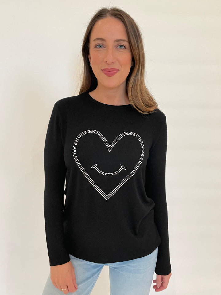 BK Francia Heart Top in Black/White available at Barbara Katz