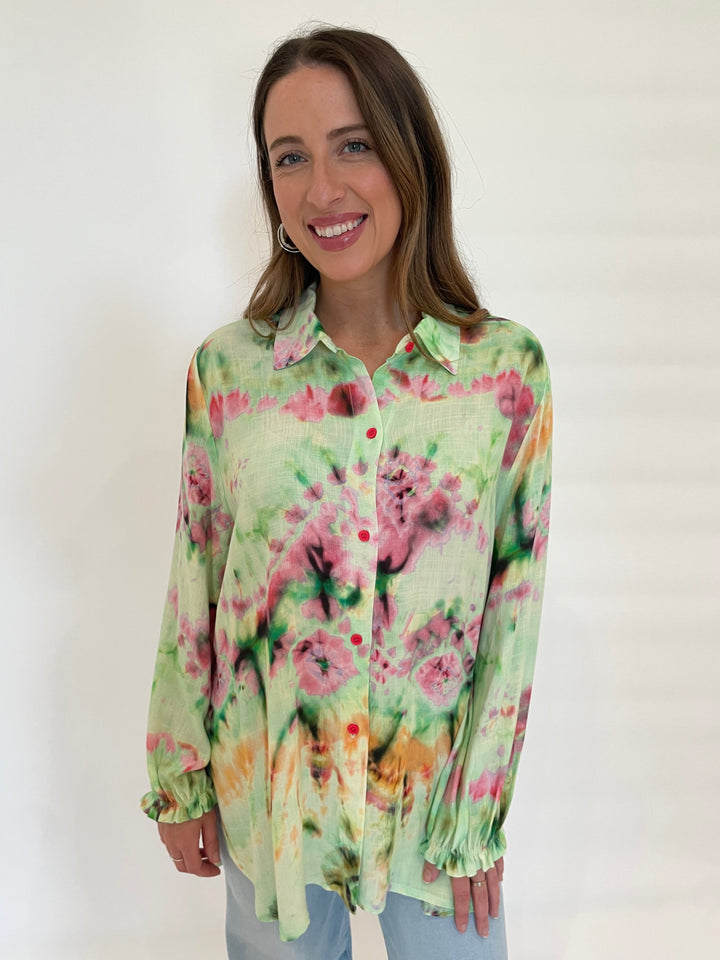 Aldomartins Marga Tie Dye Print Blouse available at Barbara Katz