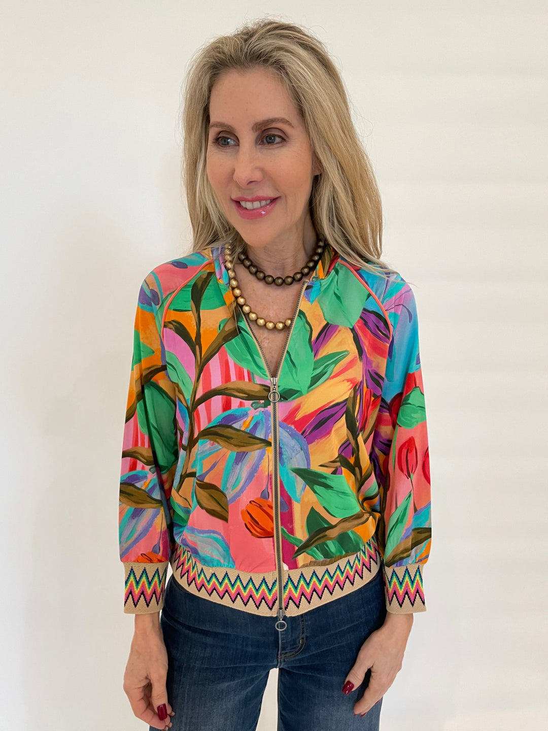 Aldomartins Lydia Tropical Print Blouse available at Barbara Katz