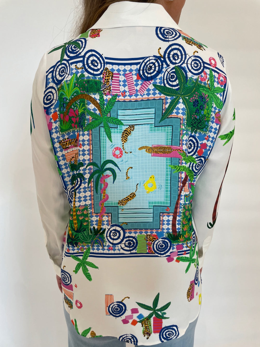 Vilagallo Mafalda Piscina Print Shirt in Multi available a Barbara Katz